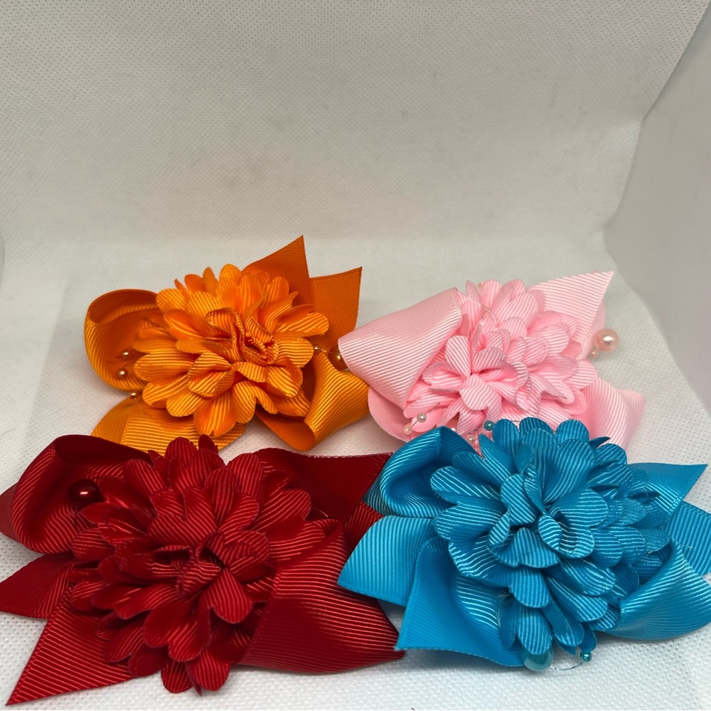 Ribbon flower clips